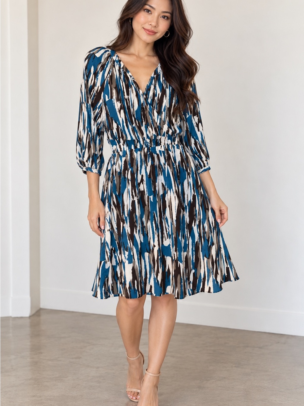 Banana Republic Abstract Print Fit & Flare Dress | Size 8